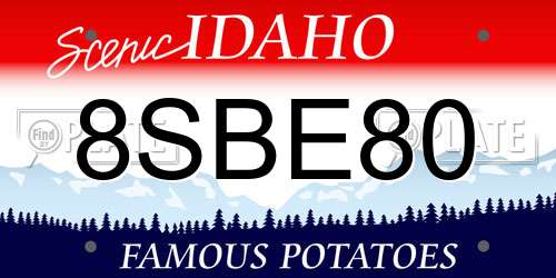 8SBE80 Idaho License Plate