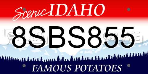 8SBS855 Idaho License Plate