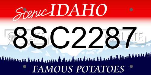 8SC2287 Idaho License Plate