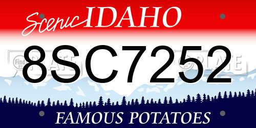 8SC7252 Idaho License Plate