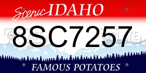 8SC7257 Idaho License Plate