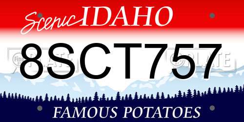 8SCT757 Idaho License Plate