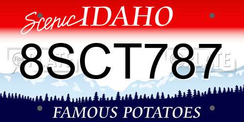 8SCT787 Idaho License Plate