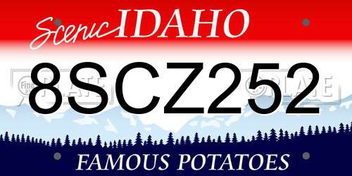 8SCZ252 Idaho License Plate