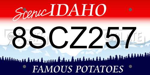 8SCZ257 Idaho License Plate
