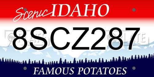 8SCZ287 Idaho License Plate
