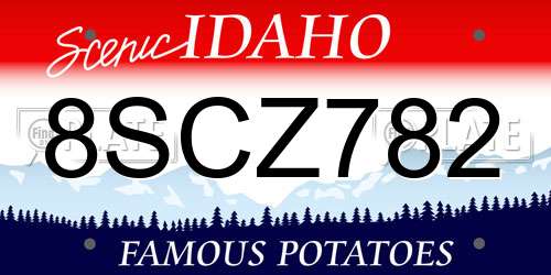 8SCZ782 Idaho License Plate