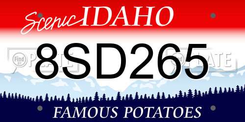 8SD265 Idaho License Plate