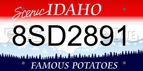 8SD2891 Idaho License Plate