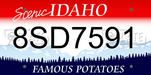 8SD7591 Idaho License Plate