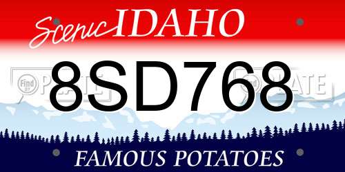 8SD768 Idaho License Plate