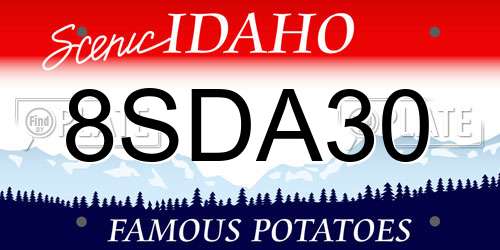 8SDA30 Idaho License Plate