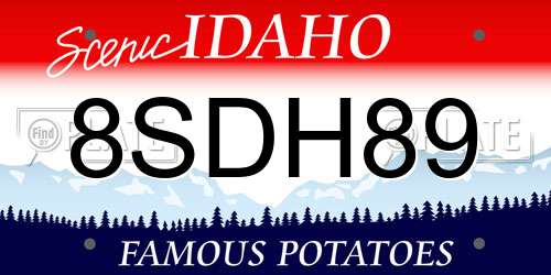 8SDH89 Idaho License Plate