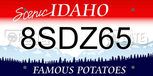 8SDZ65 Idaho License Plate