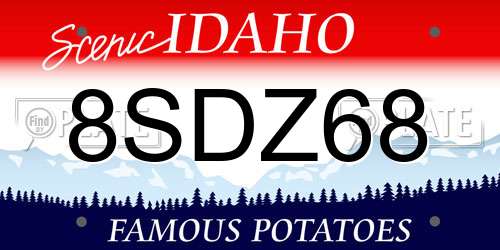 8SDZ68 Idaho License Plate