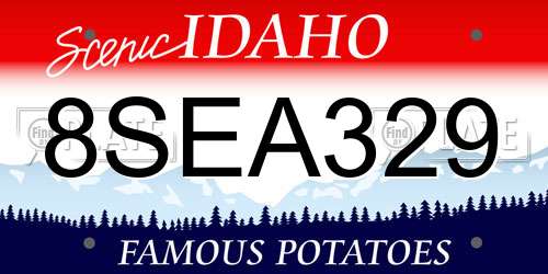 8SEA329 Idaho License Plate