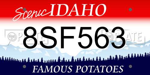 8SF563 Idaho License Plate