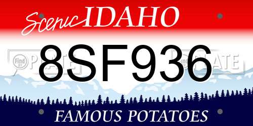 8SF936 Idaho License Plate