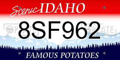 8SF962 Idaho License Plate