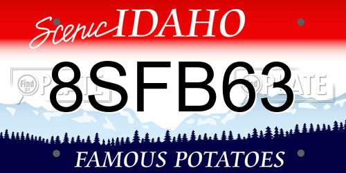 8SFB63 Idaho License Plate