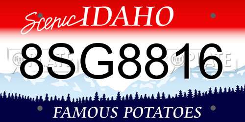 8SG8816 Idaho License Plate