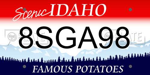 8SGA98 Idaho License Plate
