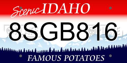 8SGB816 Idaho License Plate