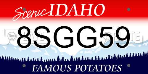 8SGG59 Idaho License Plate