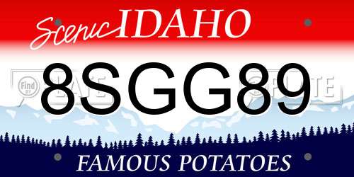 8SGG89 Idaho License Plate