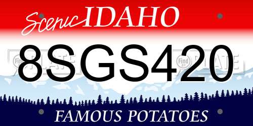 8SGS420 Idaho License Plate