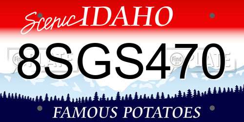 8SGS470 Idaho License Plate