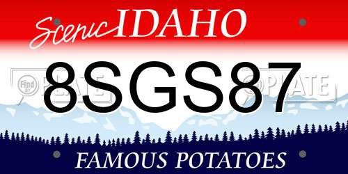 8SGS87 Idaho License Plate