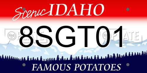 8SGT01 Idaho License Plate