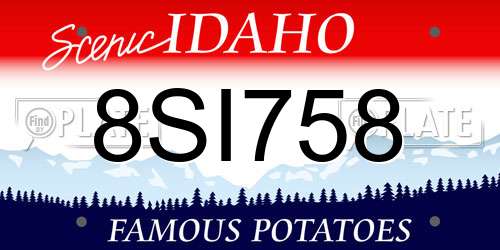 8SI758 Idaho License Plate