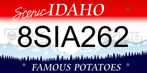 8SIA262 Idaho License Plate