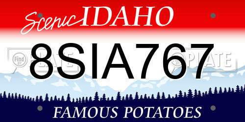 8SIA767 Idaho License Plate