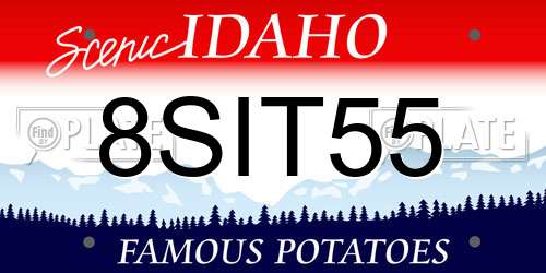 8SIT55 Idaho License Plate