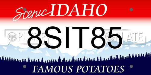 8SIT85 Idaho License Plate
