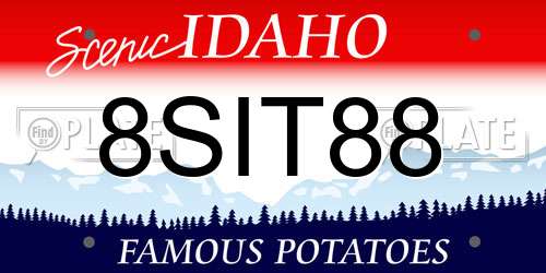 8SIT88 Idaho License Plate