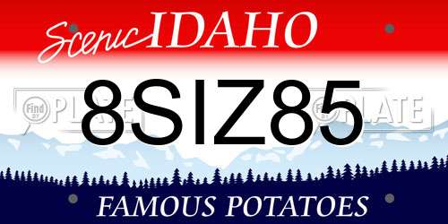 8SIZ85 Idaho License Plate