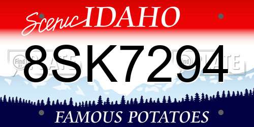8SK7294 Idaho License Plate