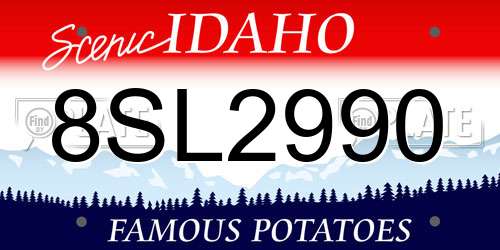 8SL2990 Idaho License Plate