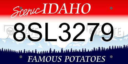 8SL3279 Idaho License Plate