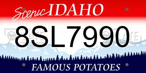 8SL7990 Idaho License Plate