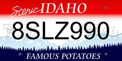 8SLZ990 Idaho License Plate