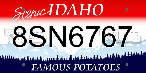 8SN6767 Idaho License Plate