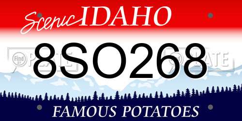 8SO268 Idaho License Plate