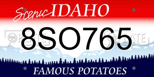 8SO765 Idaho License Plate