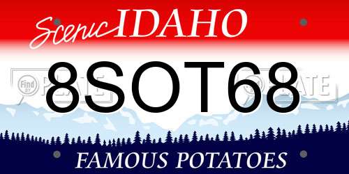 8SOT68 Idaho License Plate