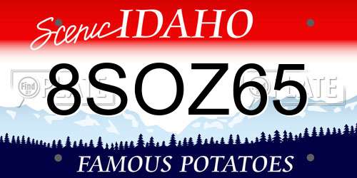 8SOZ65 Idaho License Plate